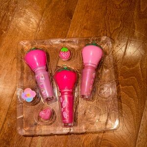 Pink Strawberry kids Lip Gloss Set